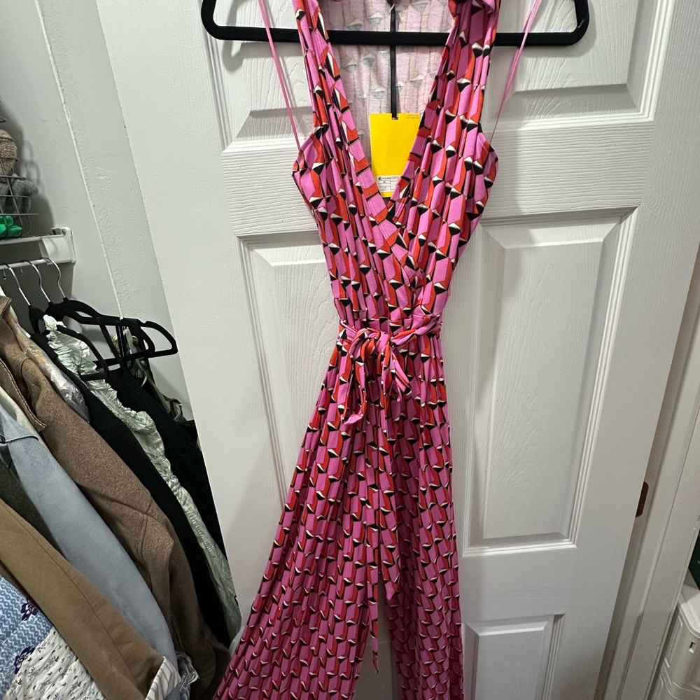 Diane Von Furstenberg Pink Geometric Jumpsuit